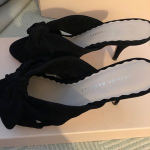 Loeffler Randall black suede sandals